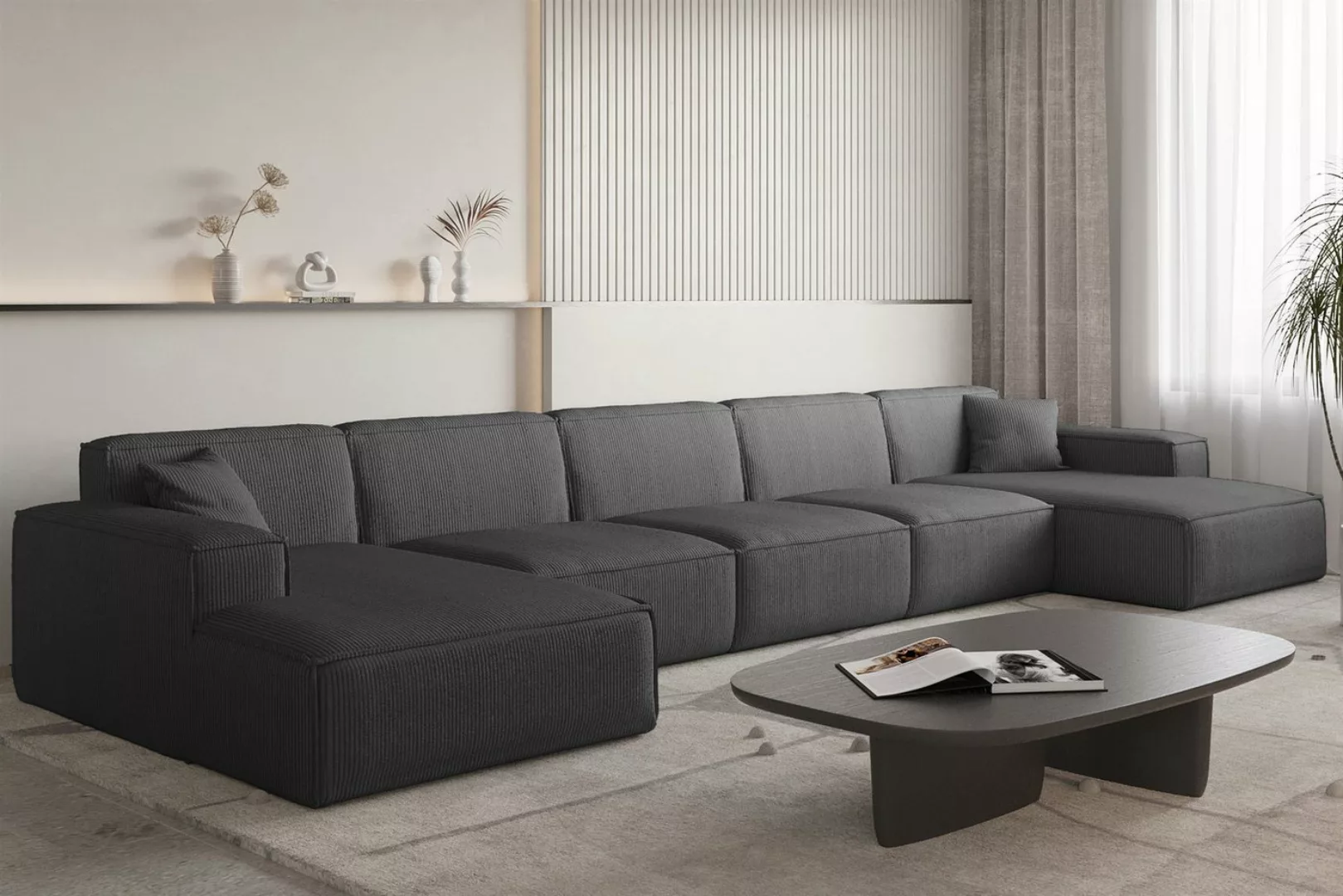 Fun Möbel Wohnlandschaft Sofa U-Form CELES PREMIUM XL in Stoff Scala, Breit günstig online kaufen