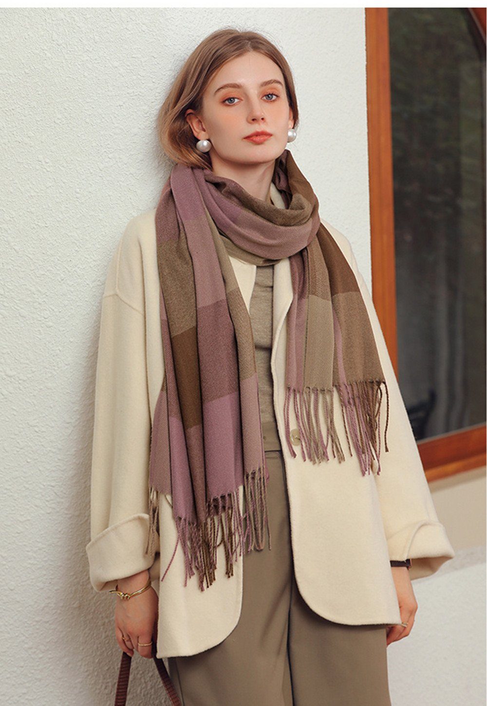 XDeer Wollschal Damen Schal,kuschelweich Karo,Winter Schal günstig online kaufen