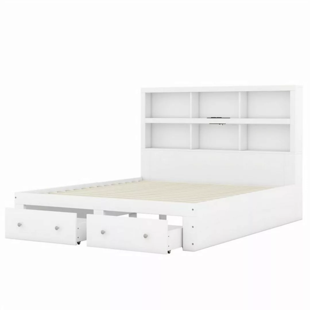 autolock Holzbett Doppelbett,Holzbett,Massivholz,Kingsize-Plattformbett,160 günstig online kaufen