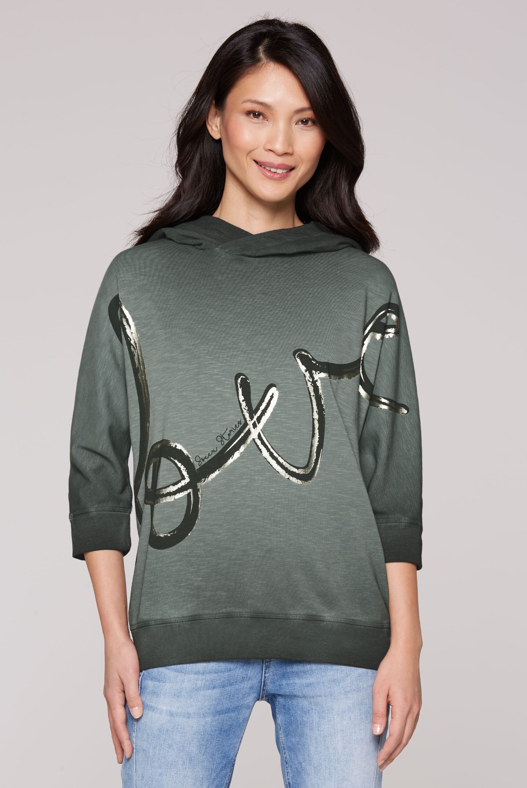 SOCCX Kapuzensweatshirt mit Fledermausärmeln günstig online kaufen