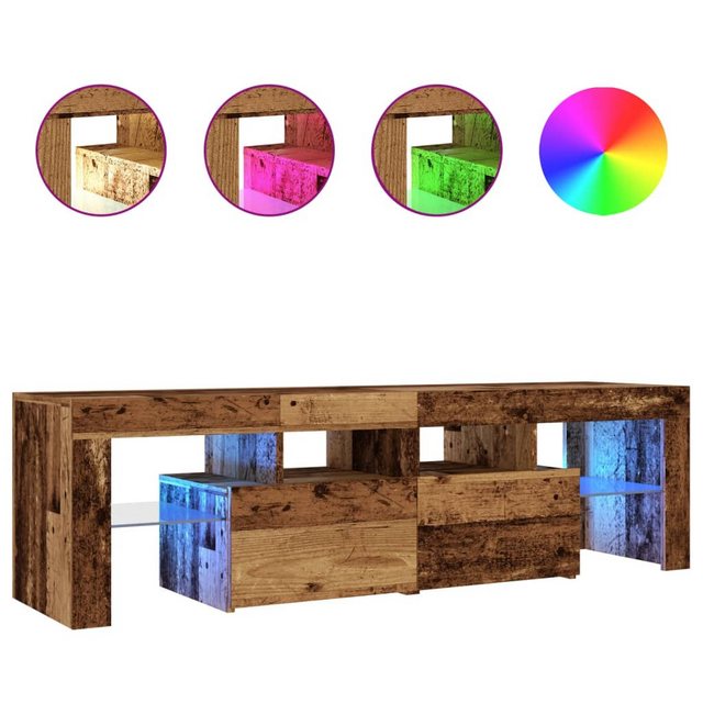 vidaXL Schrankmodule TV-Schrank mit LED Altholz-Optik 140x36,5x40 cm Holzwe günstig online kaufen