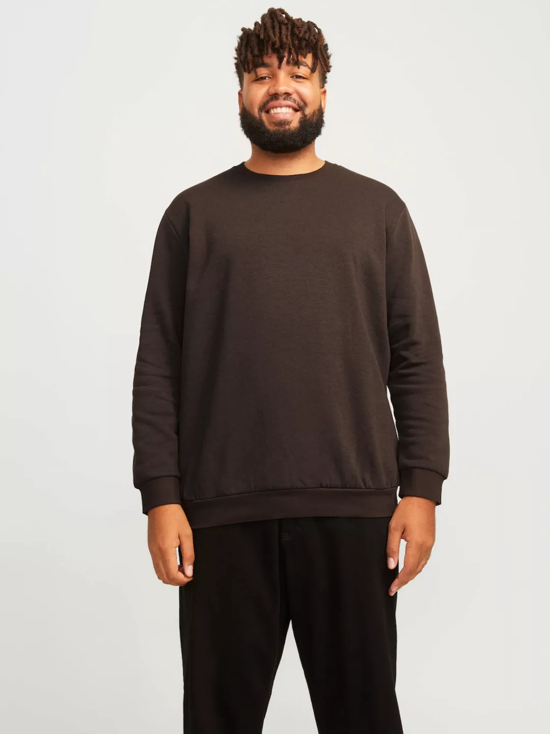 Jack & Jones PlusSize Sweatshirt JJEBRADLEY SWEAT CREW NOOS PLS mit Rippbün günstig online kaufen