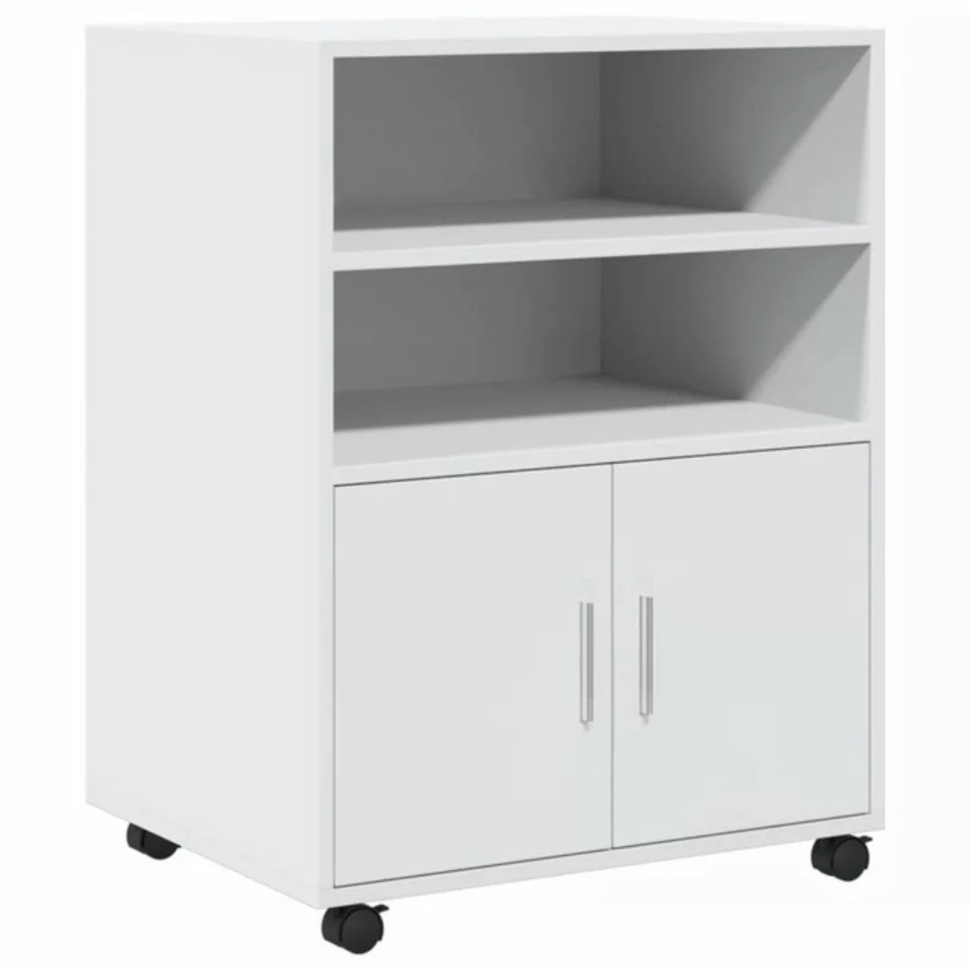 vidaXL Aktenschrank Rollschrank Weiß 60x48x81 cm Holzwerkstoff (1-St) günstig online kaufen