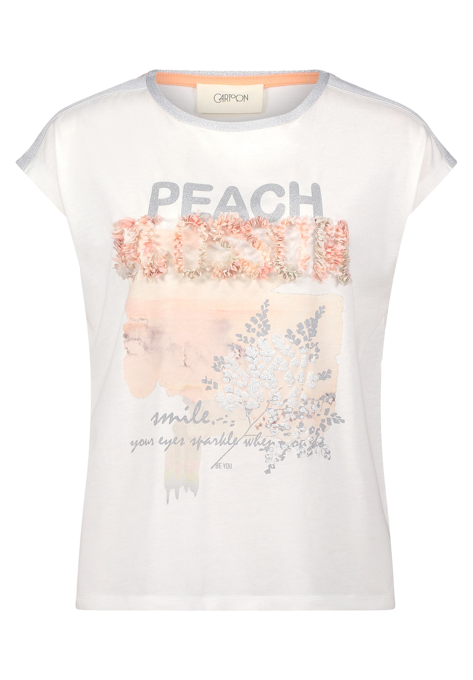 Cartoon Kurzarmshirt "Cartoon Damen Rundhals-Shirt mit Placement", (1 tlg.) günstig online kaufen
