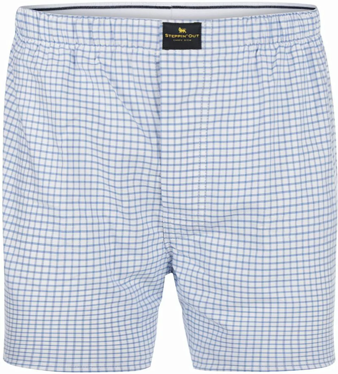 Steppin' Out Boxershort Oxford Karos Hellblau - Größe S günstig online kaufen