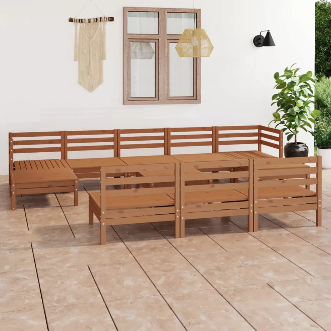 11-tlg. Garten-lounge-set Honigbraun Massivholz Kiefer günstig online kaufen