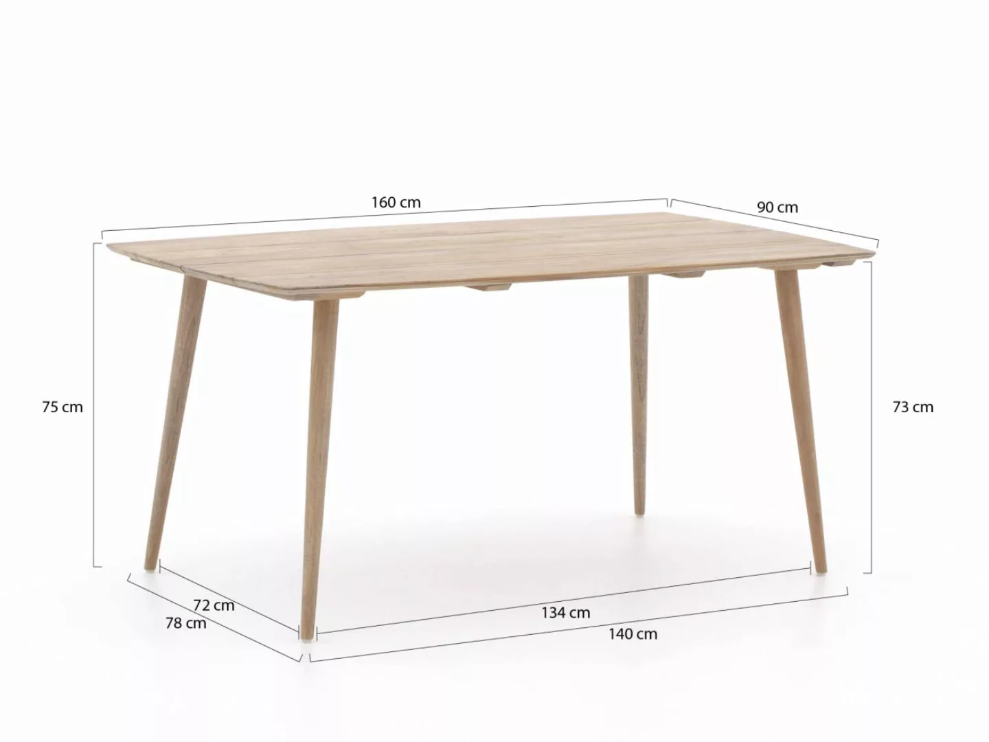ROUGH-K Gartentisch 160x90x75 cm günstig online kaufen