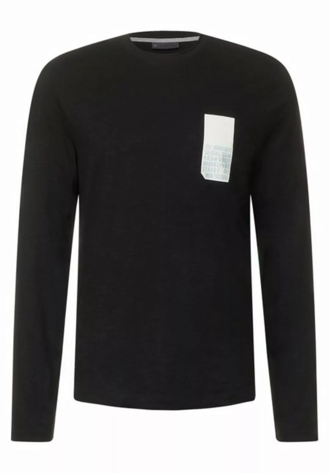 STREET ONE MEN Langarmshirt, in Unifarbe günstig online kaufen