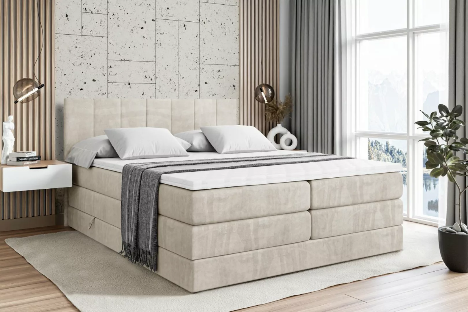 ALTDECOR Boxspringbett MOETI KING (Multipocket-Matratze H4 und H3 Matratze günstig online kaufen