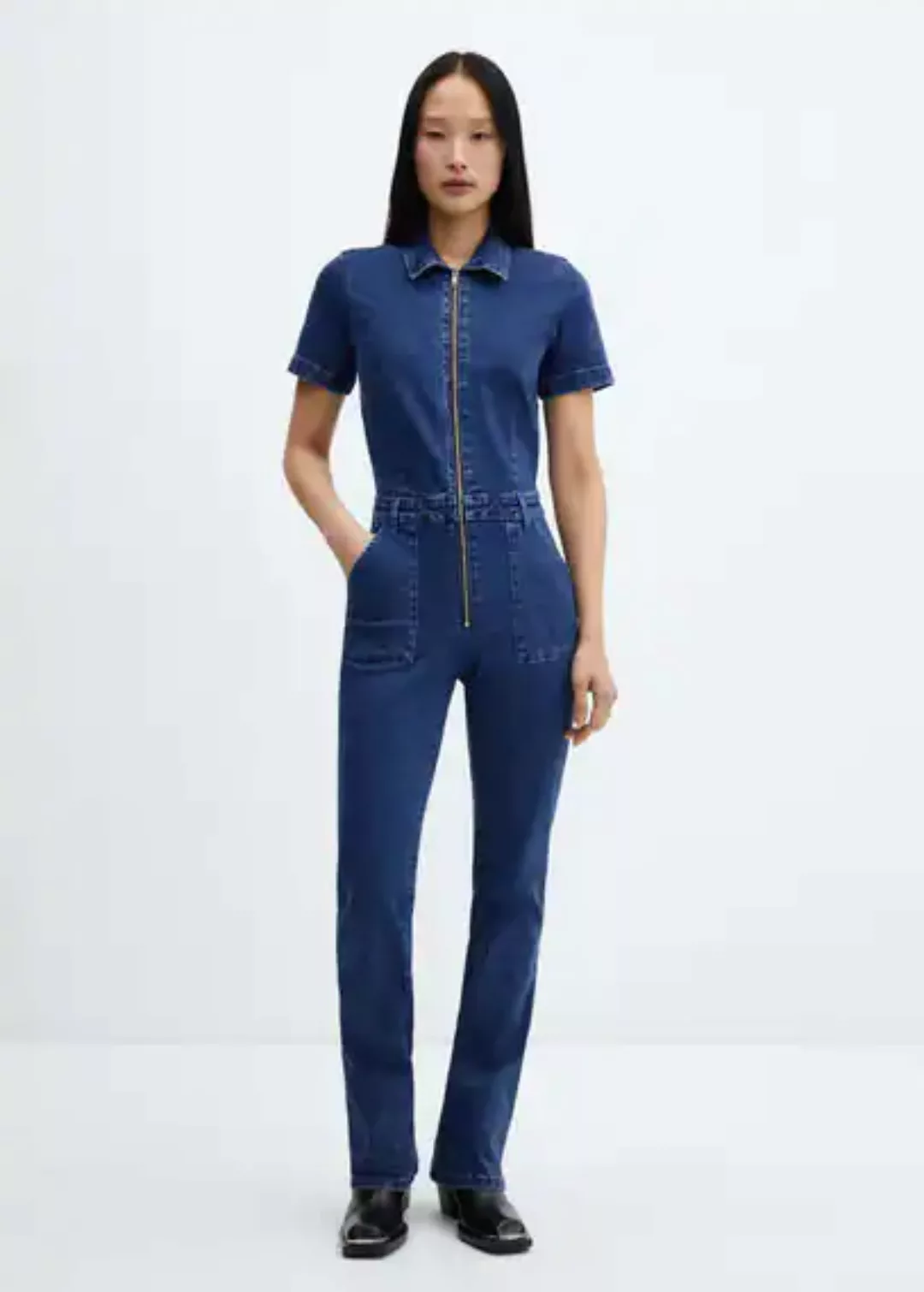 Jeans-Jumpsuit mit Reißverschluss günstig online kaufen