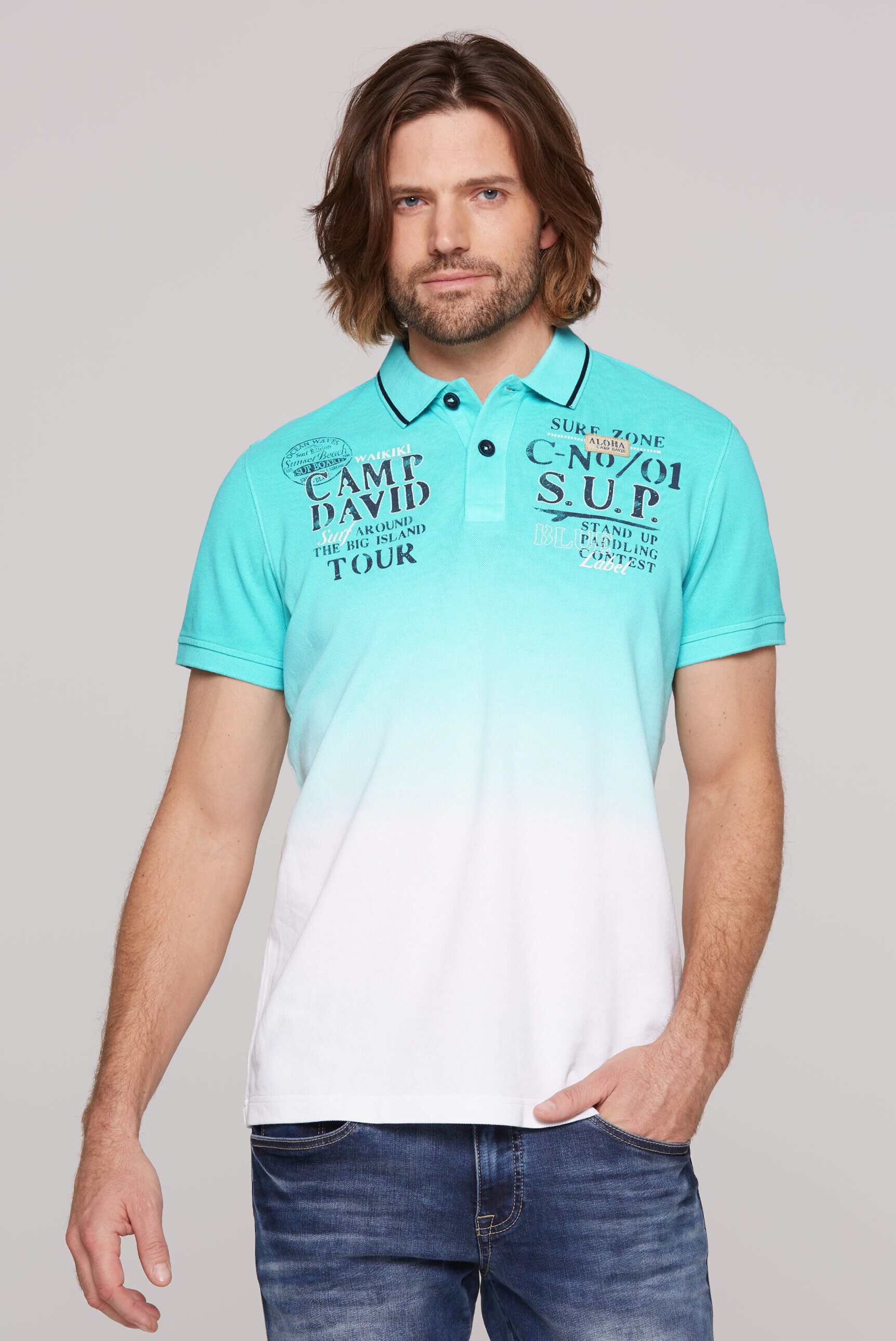 CAMP DAVID Poloshirt, mit Farbverlauf günstig online kaufen