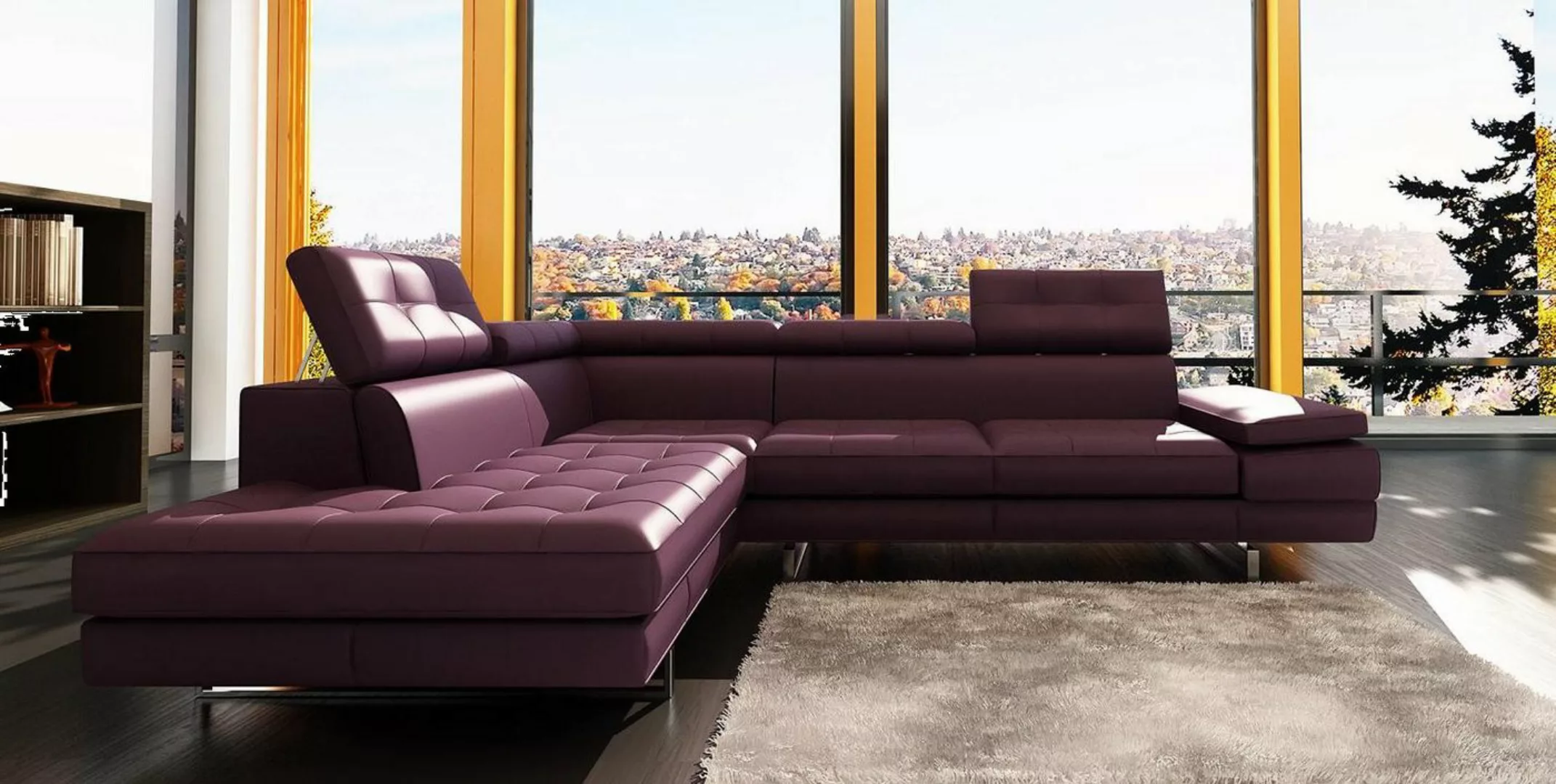 Xlmoebel Ecksofa Ledersofa in L-Form mit modernem Design, Couch Wohnlandsch günstig online kaufen