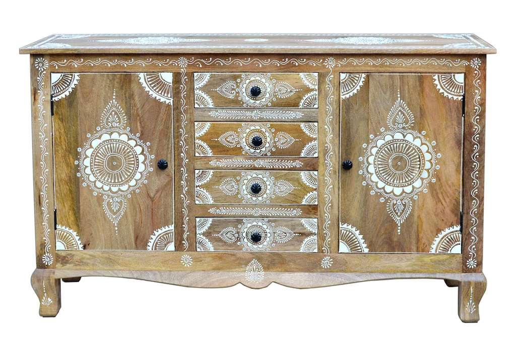 Home affaire Sideboard "Gullaba", Kommode, Hand bemalt, Breite 140 cm günstig online kaufen