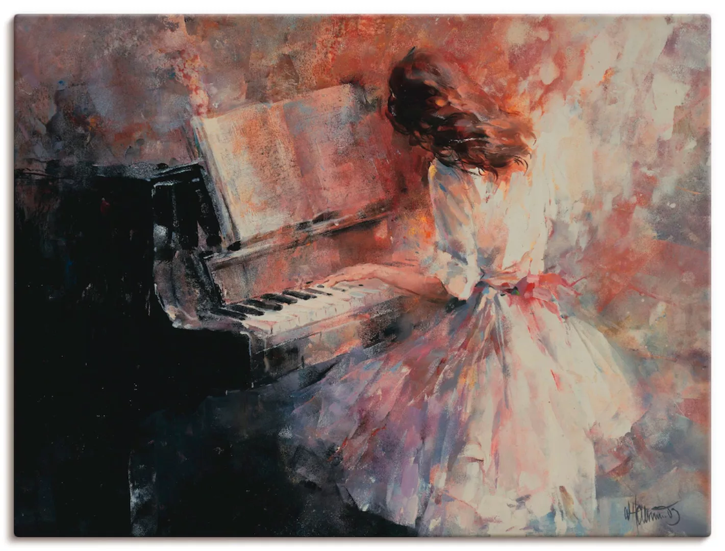 Artland Leinwandbild "Romantischer Rhythmus", Musiker, (1 St.), auf Keilrah günstig online kaufen