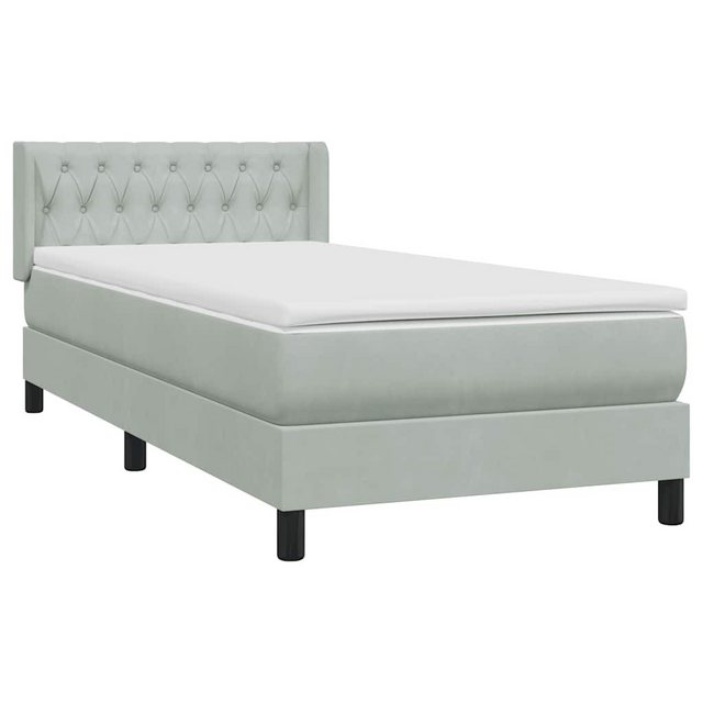 vidaXL Bett Boxspringbett mit Matratze Hellgrau 90x220 cm Samt günstig online kaufen