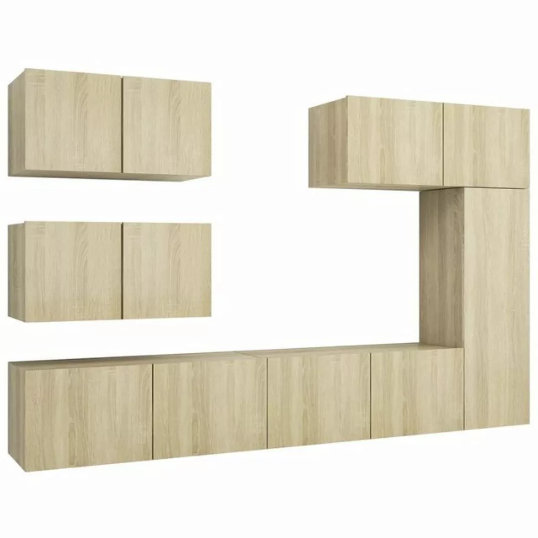 vidaXL TV-Schrank 6-tlg TV-Schrank-Set Sonoma Eiche Spanplatte günstig online kaufen