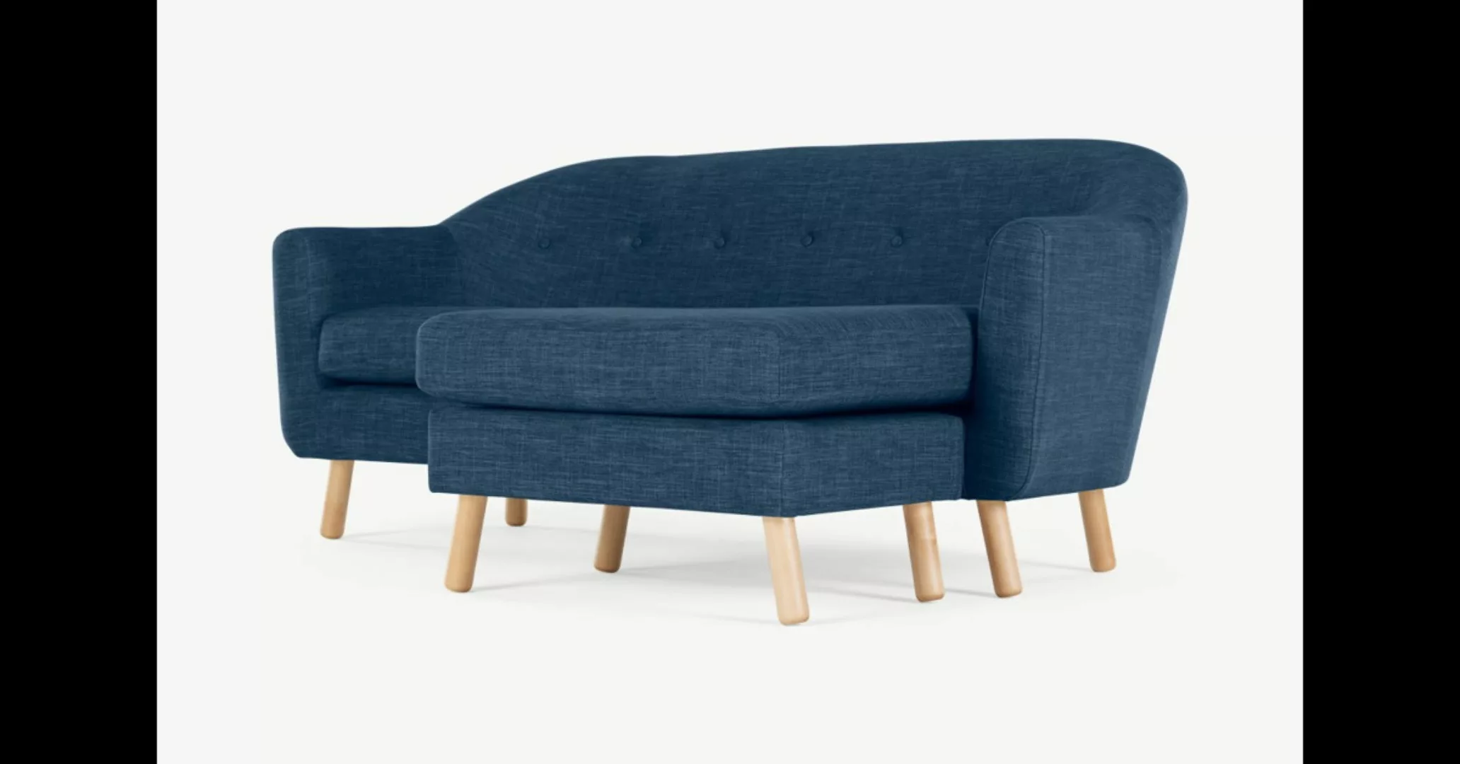 Lottie 2-Sitzer Sofa mit Recamiere, Hafenblau - MADE.com günstig online kaufen