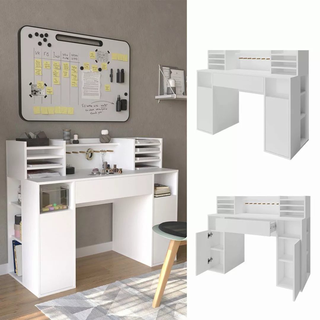 Vicco Schreibtisch, Weiß, 126.8 x 50 günstig online kaufen