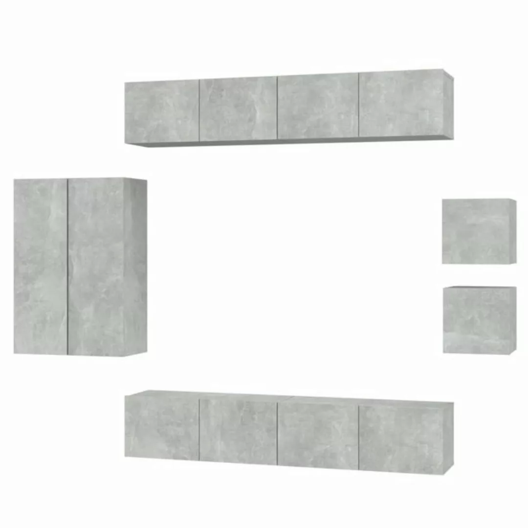 vidaXL TV-Schrank 8-tlg. TV-Schrank-Set Betongrau Holzwerkstoff (8-St) günstig online kaufen