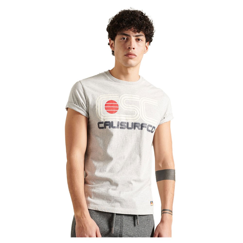 Superdry Cali Surf Graphic Kurzarm T-shirt L Grey Marl günstig online kaufen