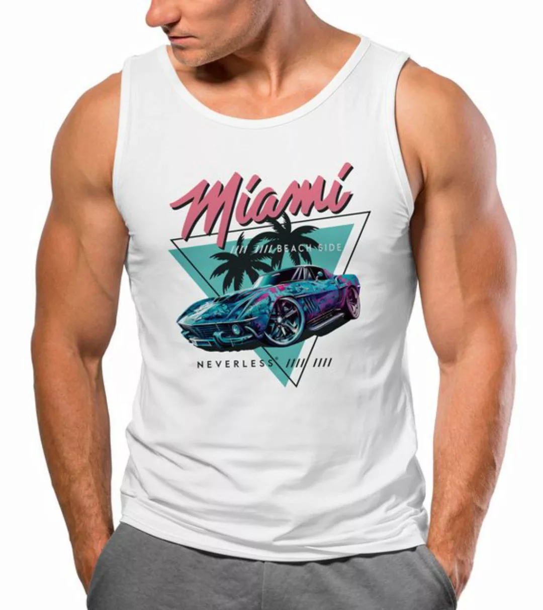 Neverless Tanktop Herren Tank-Top Bedruckt Miami Beach Surfing Motiv USA Re günstig online kaufen