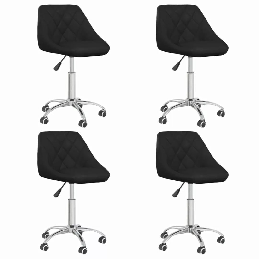 Esszimmerstühle 4 Stk. Drehbar Schwarz Kunstleder günstig online kaufen