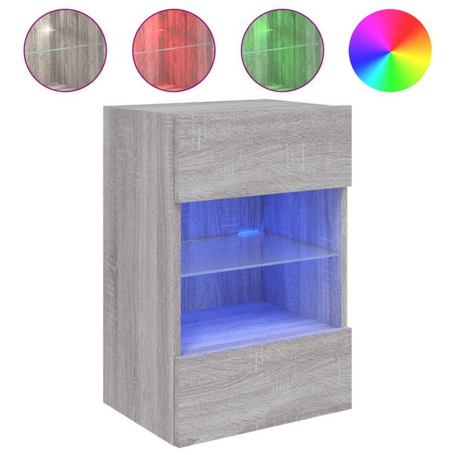 vidaXL TV-Schrank TV-Wandschrank mit LED-Leuchten Grau Sonoma 40x30x60,5 cm günstig online kaufen