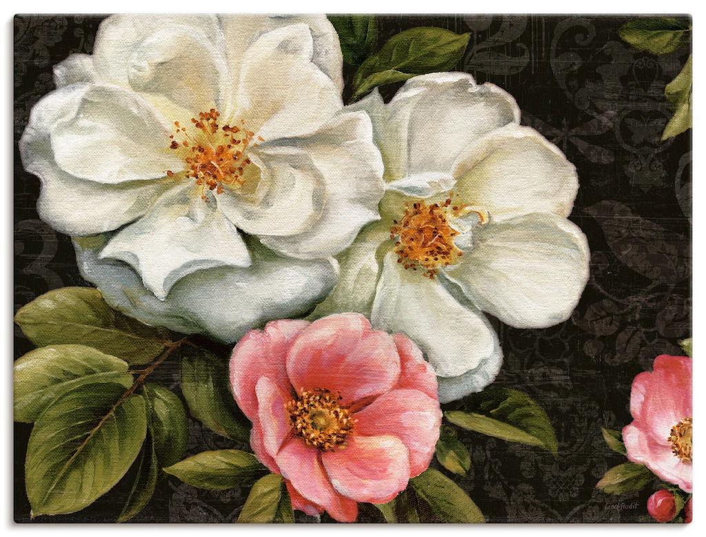 Artland Wandbild "Blumen Damast I", Blumen, (1 St.), als Leinwandbild, Post günstig online kaufen
