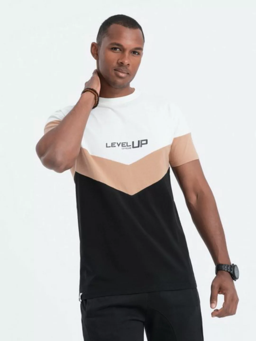OMBRE T-Shirt T-Shirt mit Logo aus dreifarbiger Baumwolle für Männer günstig online kaufen