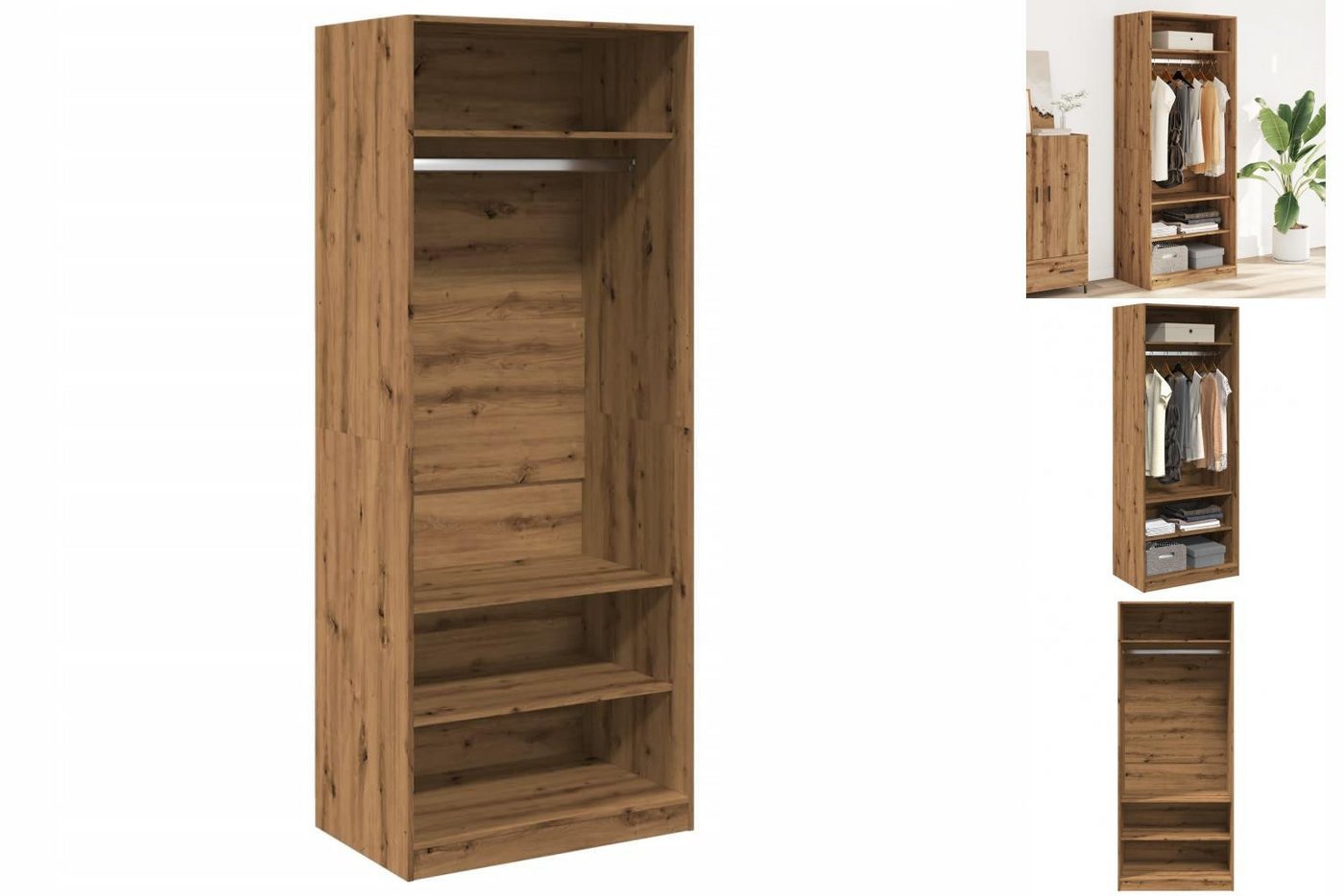 vidaXL Kleiderschrank Kleiderschrank Artisan-Eiche 80x50x200 cm Holzwerksto günstig online kaufen