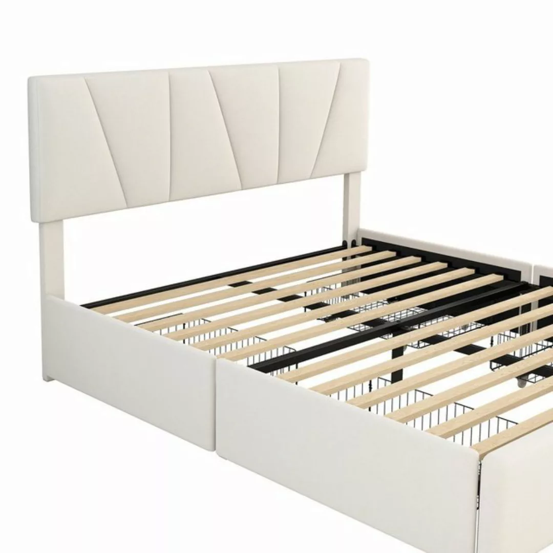 Sweiko Polsterbett, Doppelbett mit 4 Schubladen, verstellbares Kopfteil, 14 günstig online kaufen