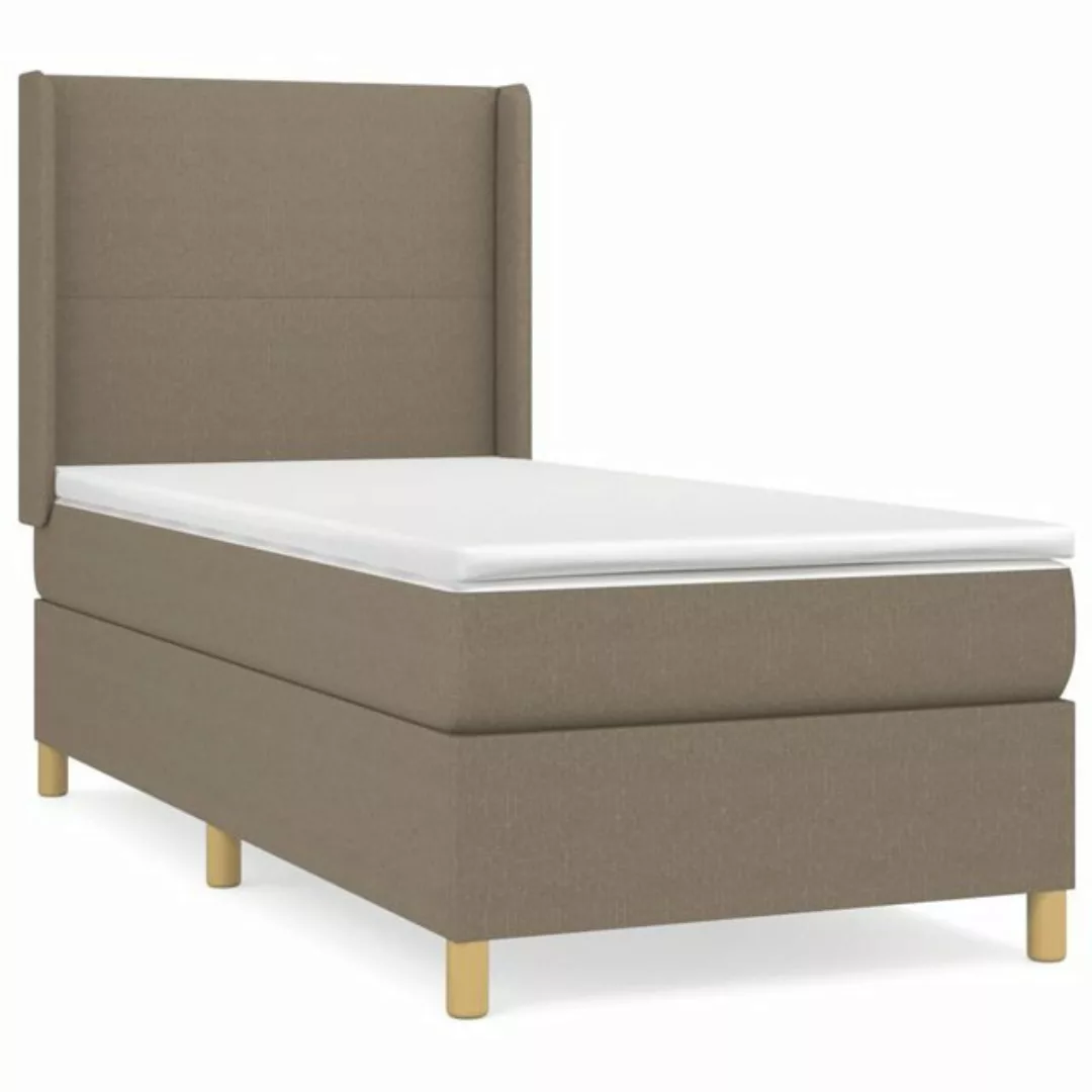 vidaXL Boxspringbett Boxspringbett mit Matratze Taupe 90x200 cm Stoff Bett günstig online kaufen