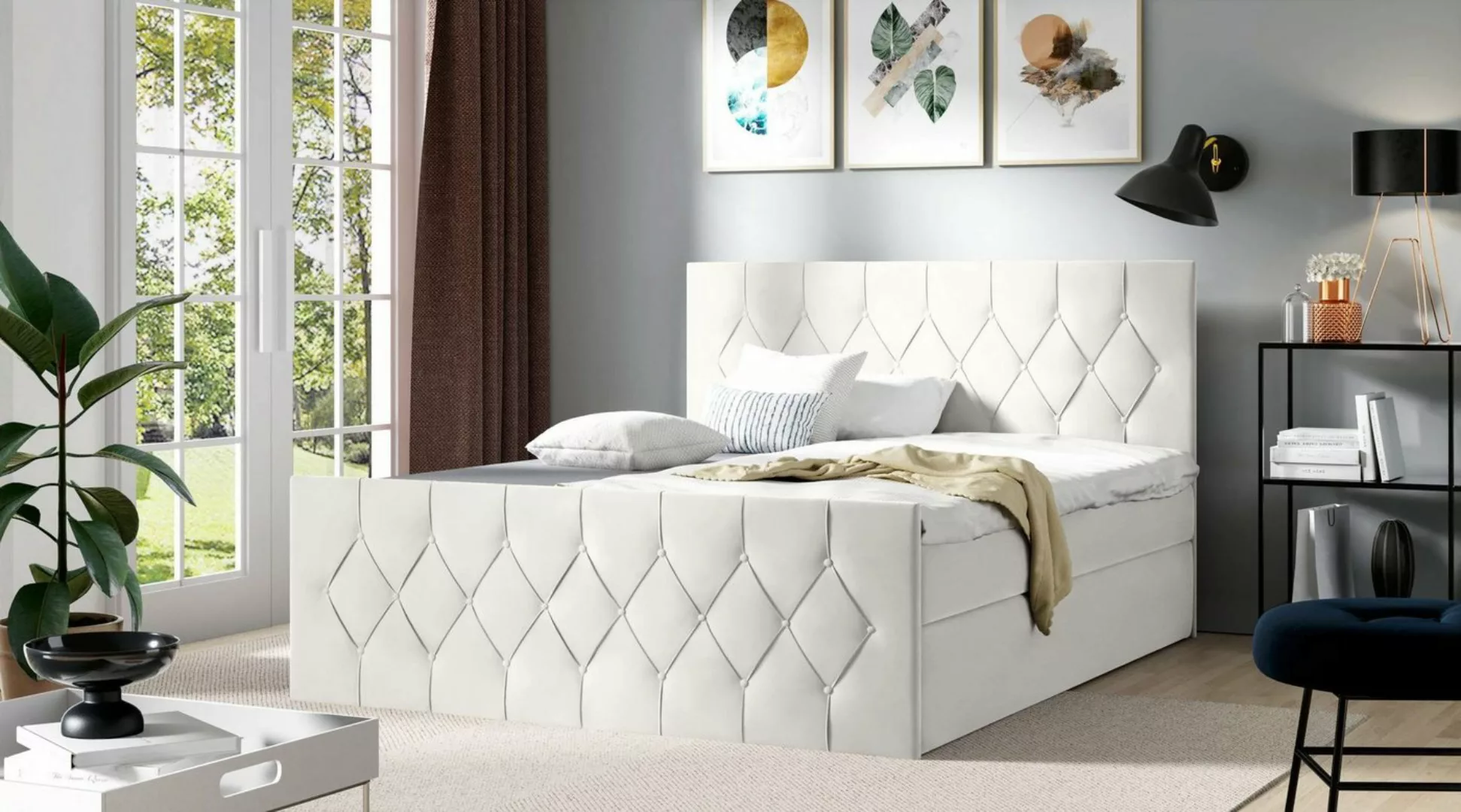 Stylefy Boxspringbett Florindo (Schlafzimmerbett, Bett), mit Bonellfederker günstig online kaufen