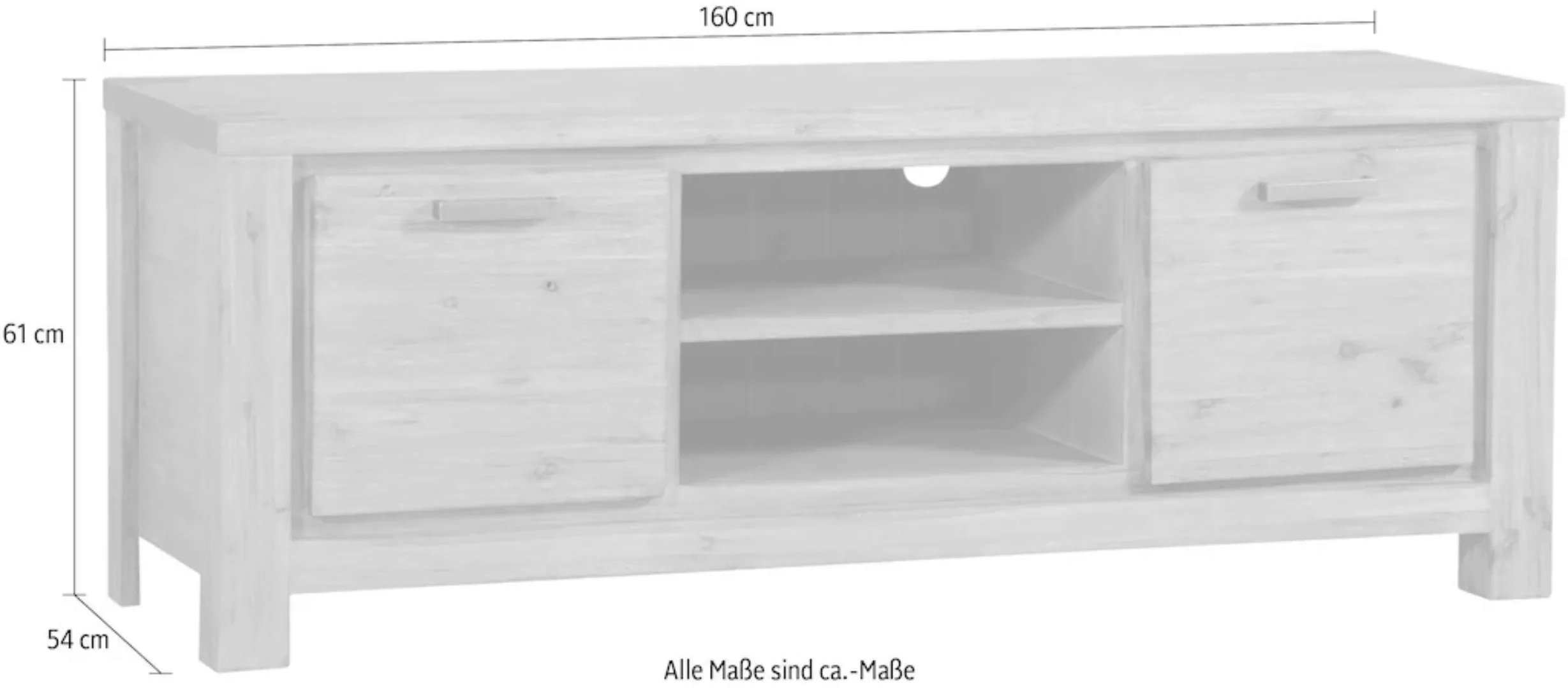 Gutmann Factory TV-Board, aus Massivholz Akazie, Breite 160 cm günstig online kaufen