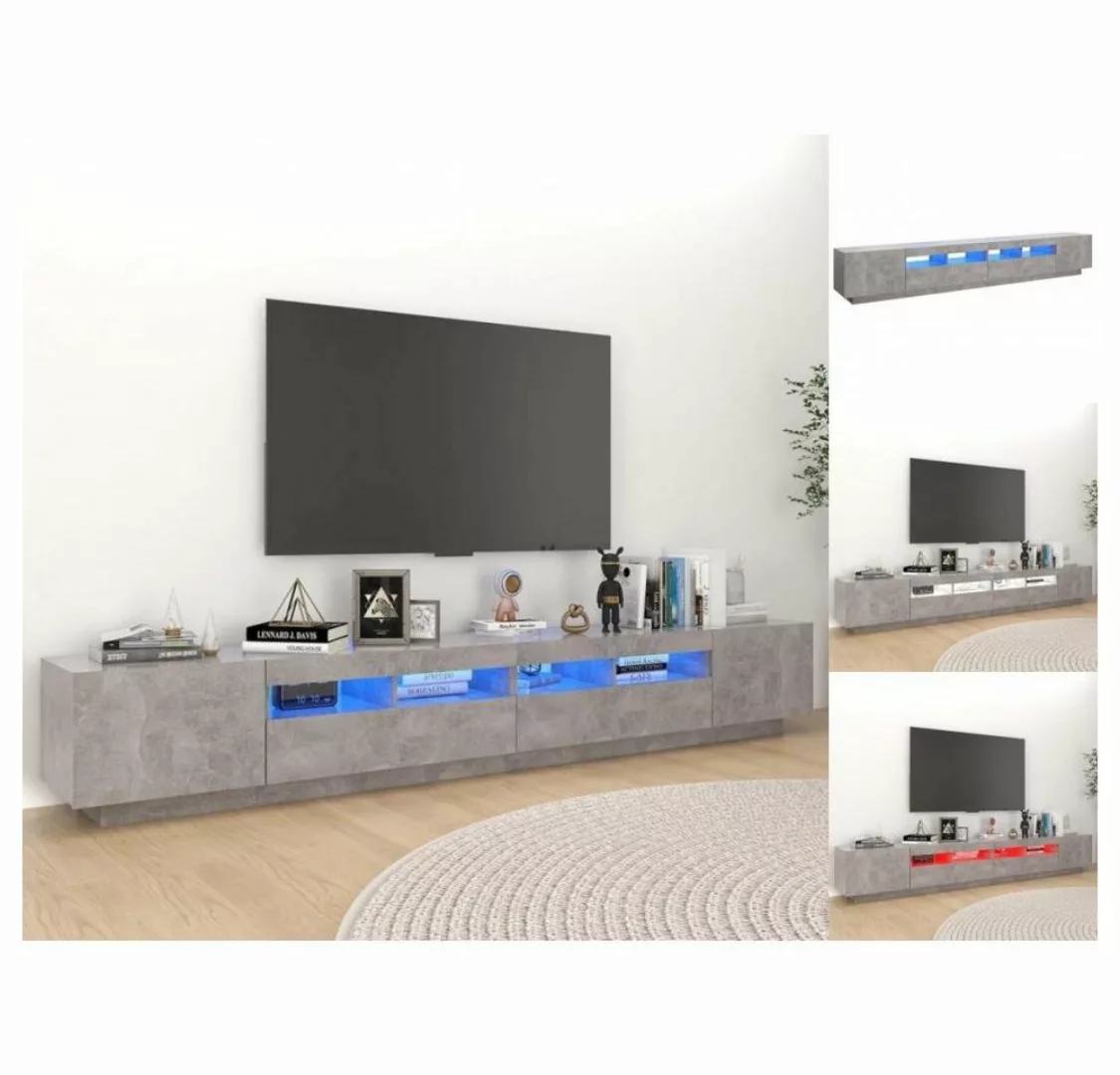 vidaXL TV-Schrank TV-Schrank mit LED-Leuchten Betongrau 260x35x40 cm Lowboa günstig online kaufen