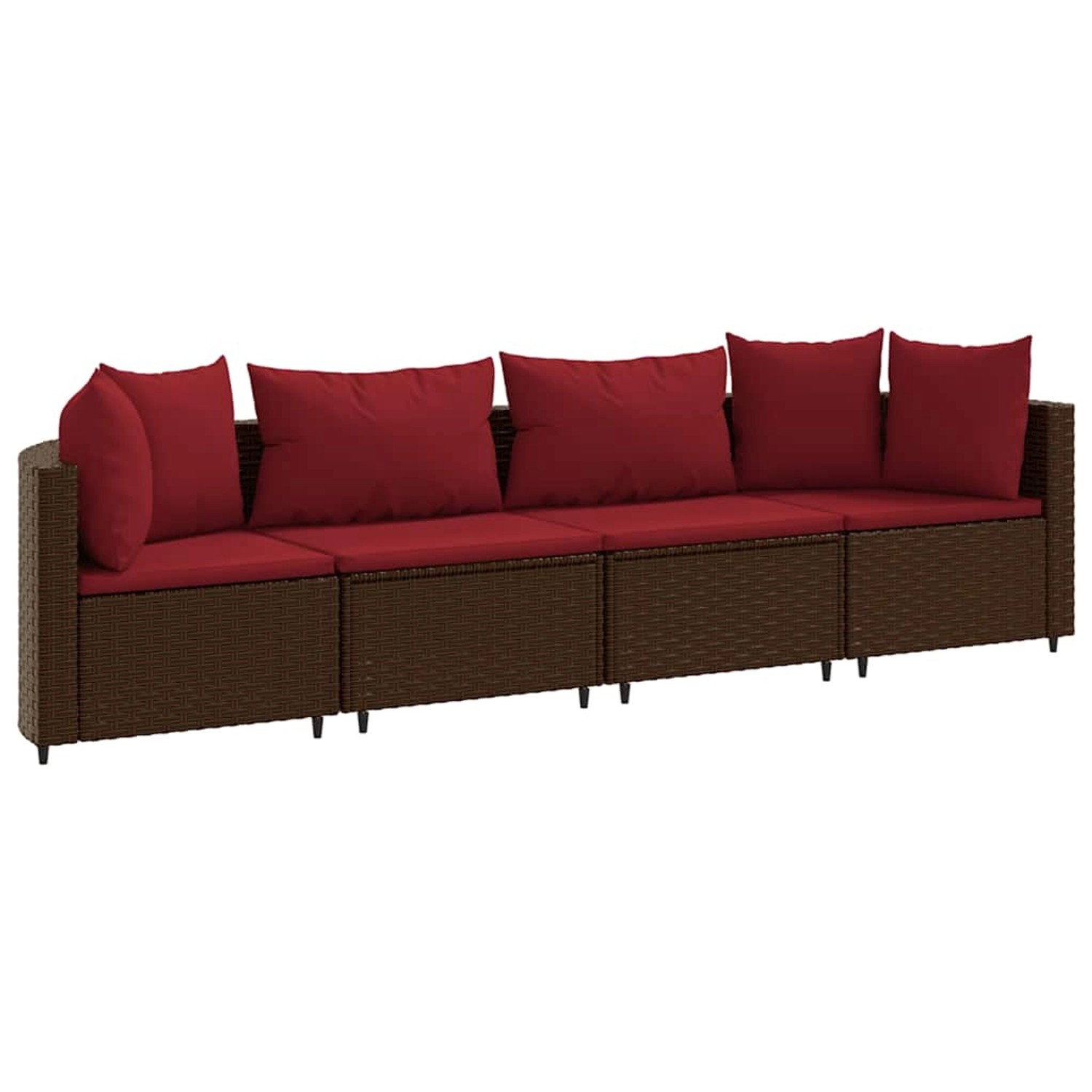 vidaXL 4-Tlg Garten-Sofagarnitur mit Kissen Braun Poly Rattan 3308461 günstig online kaufen