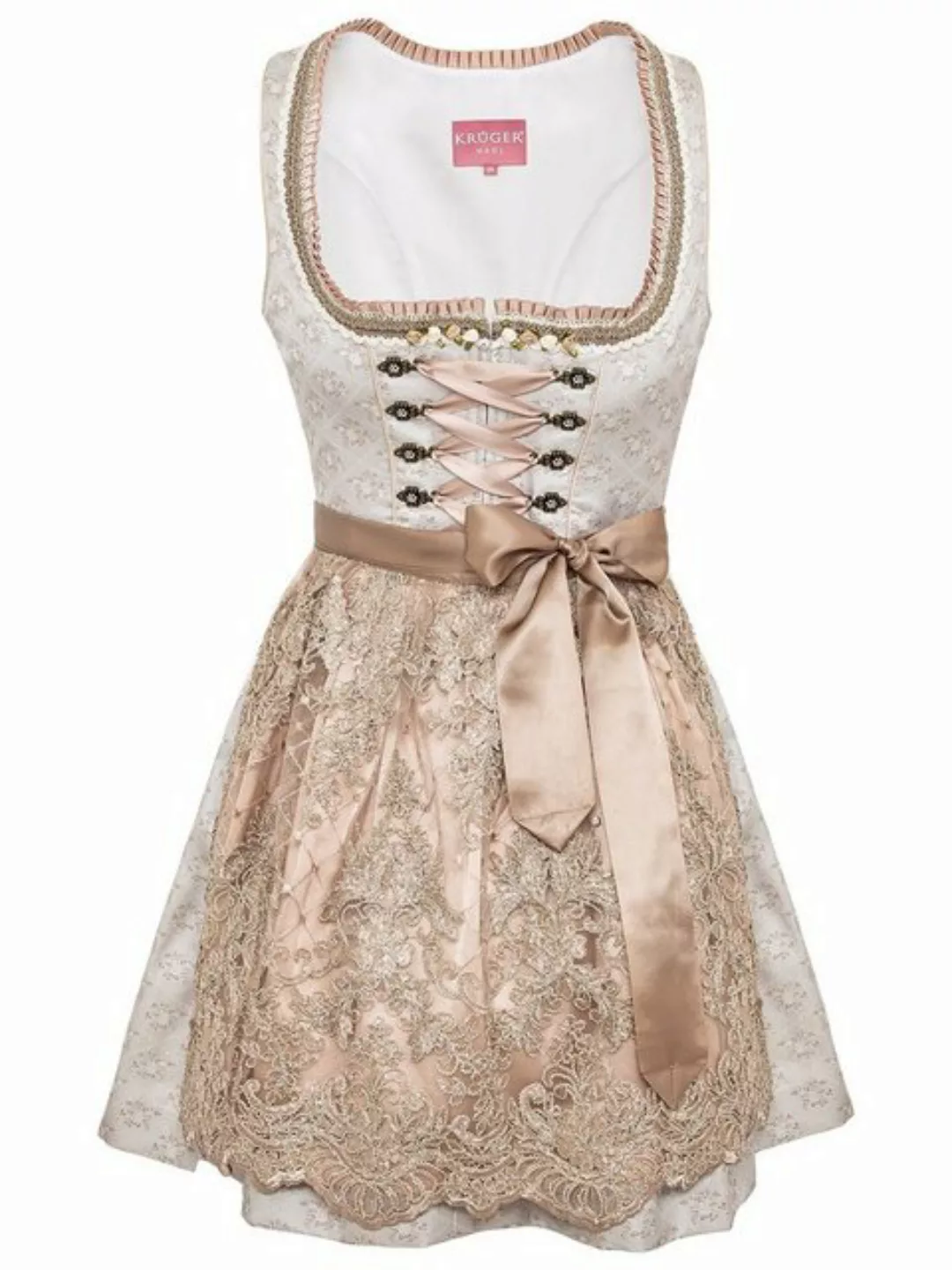 KRÜGER MADL & BUAM Trachtenkleid Mini Dirndl 2tlg. 50cm 414765-050-43 hellg günstig online kaufen