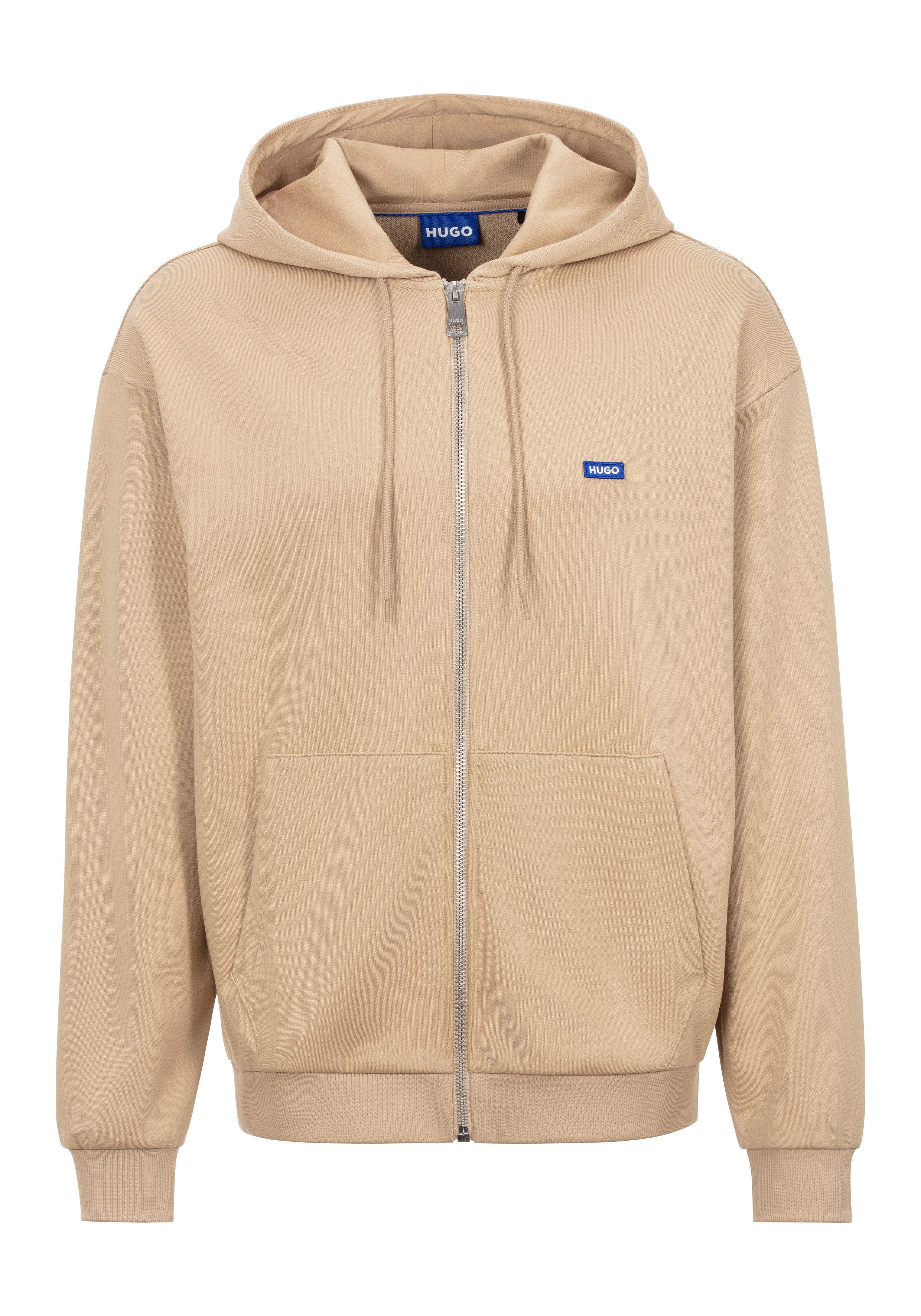 HUGO Blue Kapuzensweatjacke Nadarasi mit Logo-Badge günstig online kaufen