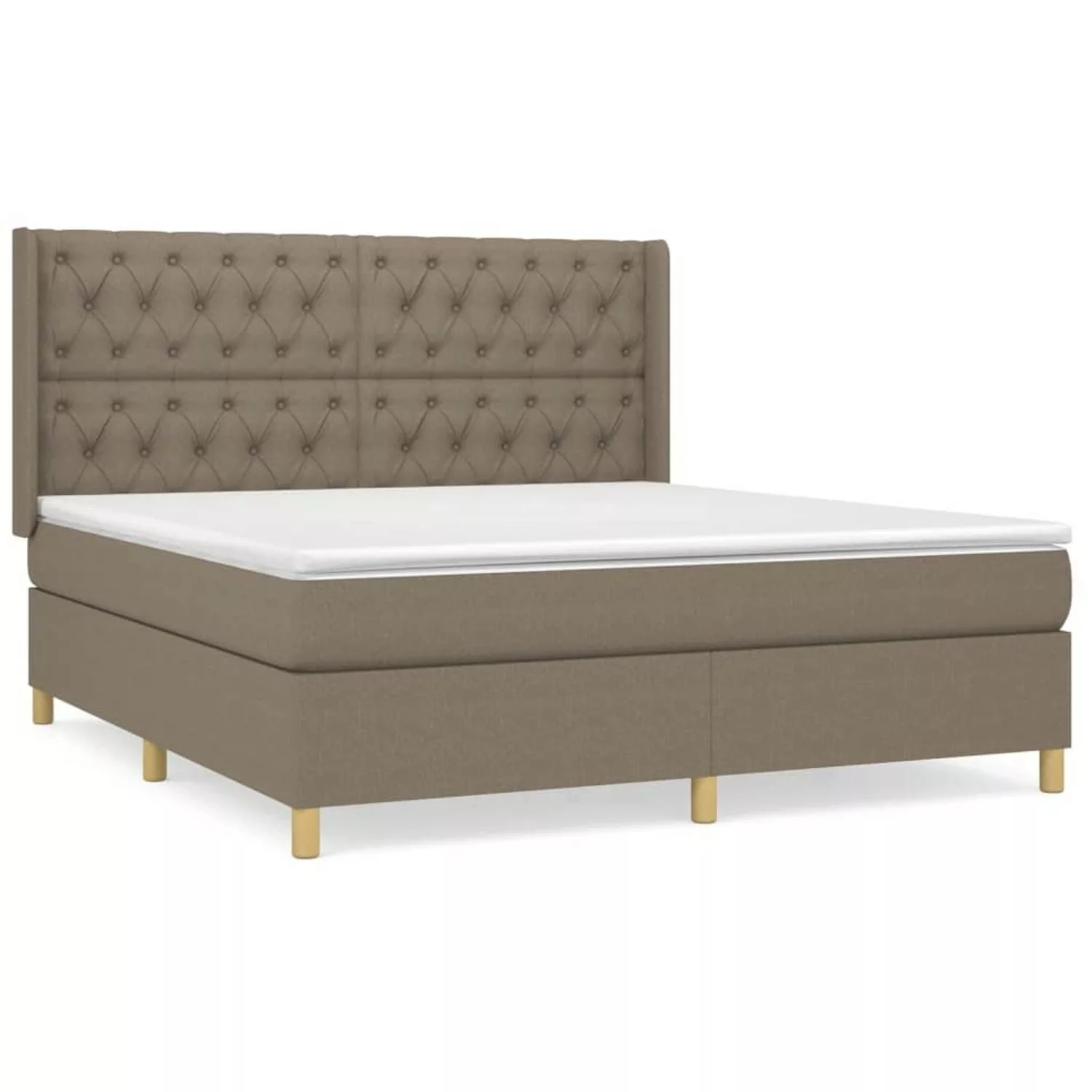 vidaXL Boxspringbett mit Matratze Taupe 160x200 cm Stoff1378305 günstig online kaufen