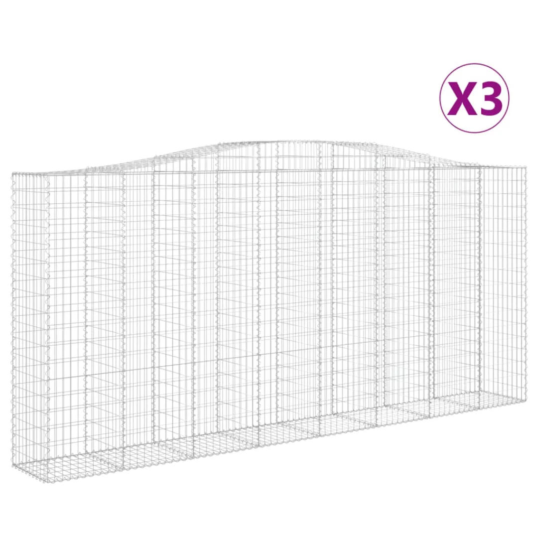 Vidaxl Gabionen Mit Hochbogen 3 Stk. 400x50x180/200cm Verzinktes Eisen günstig online kaufen