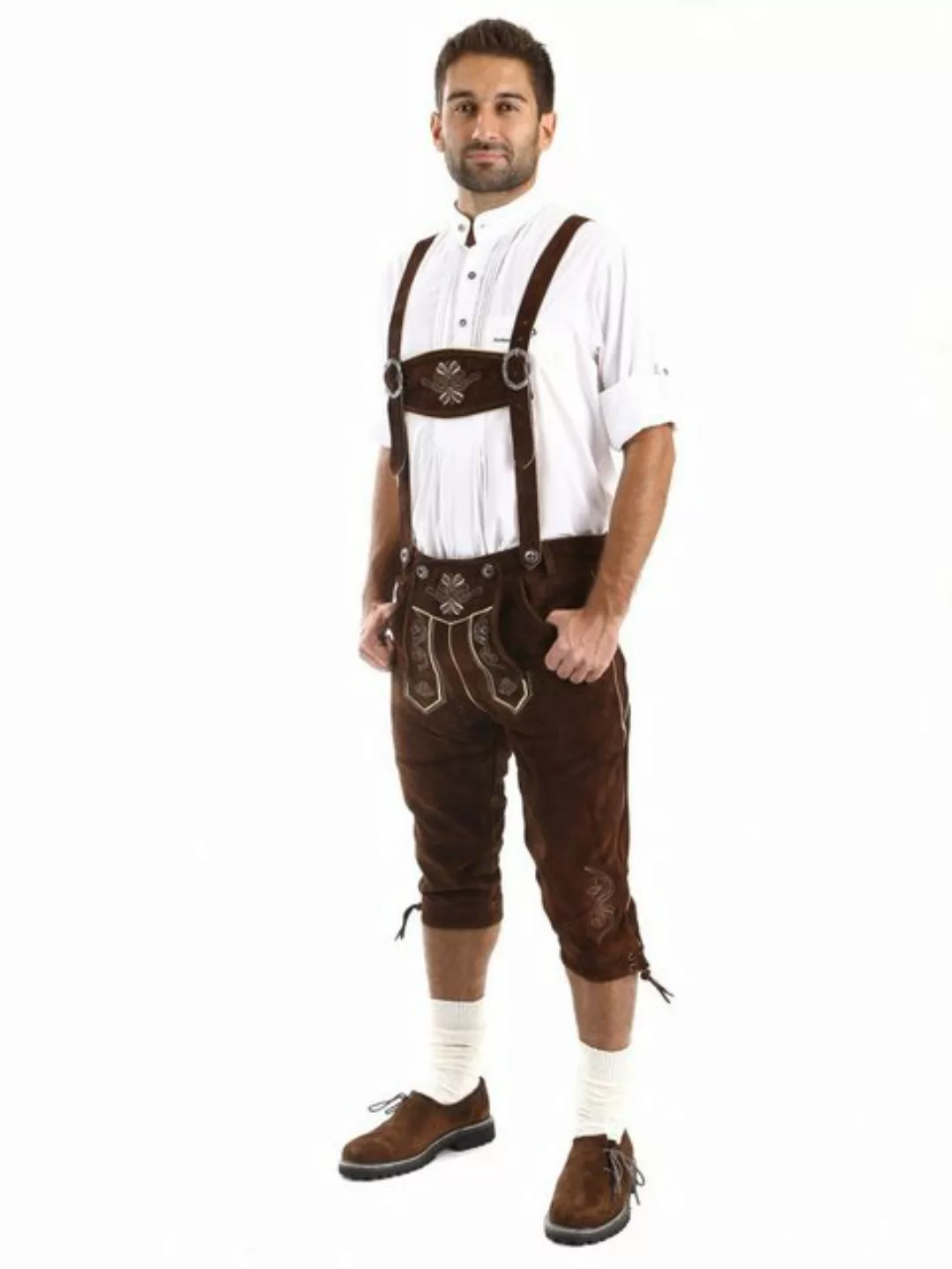 Almbock Trachtenlederhose Trachtenhose Herren Marinus (2-tlg) schokobraun günstig online kaufen