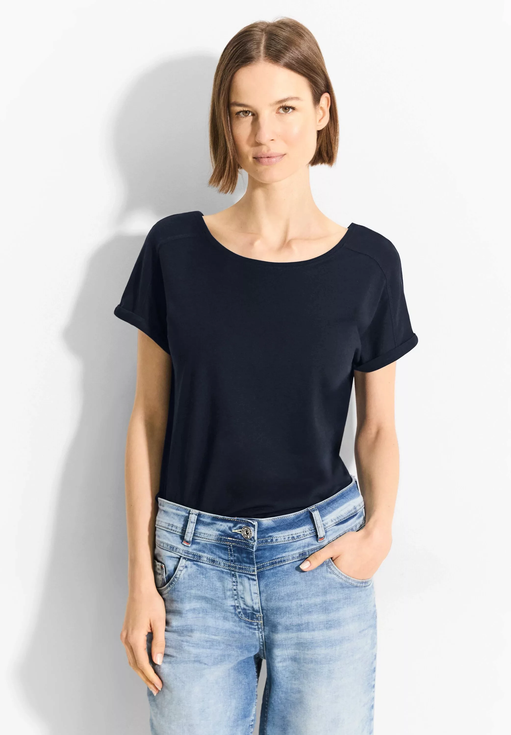 Cecil T-Shirt EOS_Solid Cross Back Shape günstig online kaufen