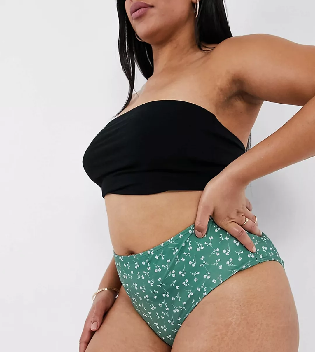 Peek & Beau Curve – Exklusive Bikinihose mit hoher Taille und Schnürung in günstig online kaufen