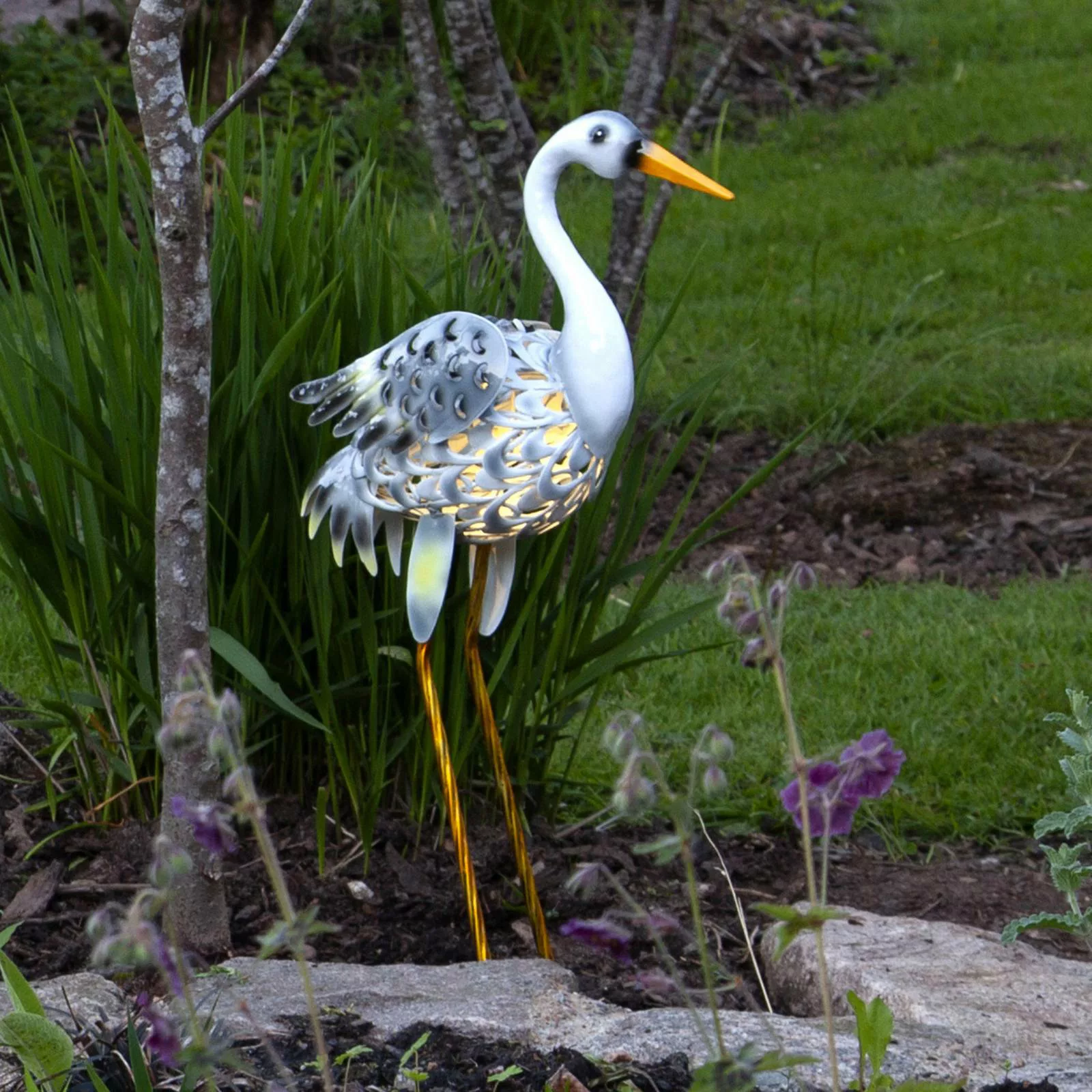 LED-Solarleuchte Heron als Reiher-Figur günstig online kaufen