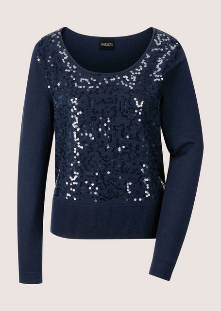 MADELEINE Strickpullover Rundhals-Pullover mit Glanz-Effekt günstig online kaufen