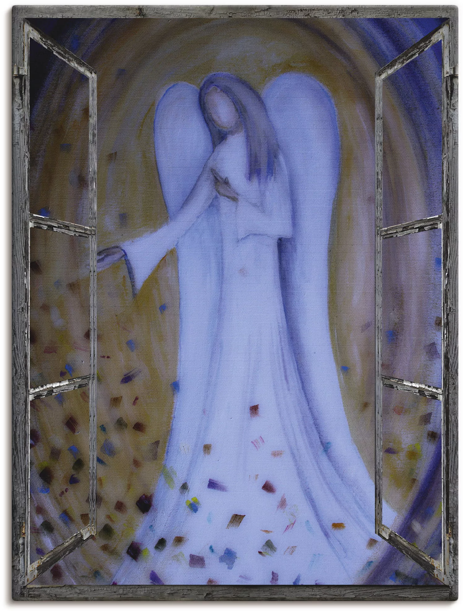 Artland Wandbild "Fensterblick - Engel", Religion, (1 St.), als Leinwandbil günstig online kaufen