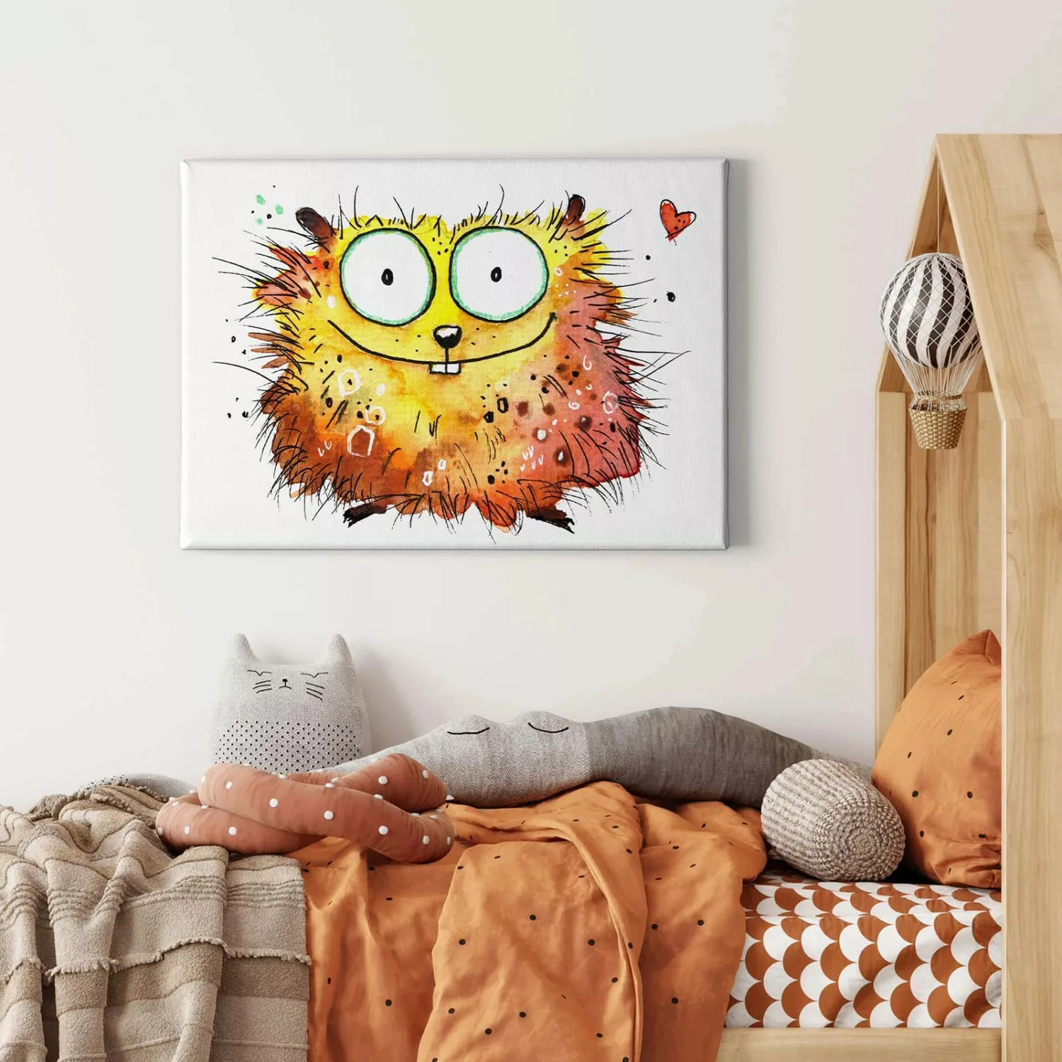 Bricoflor Kinderzimmer Bild Mit Hamster Leinwand Bild Mit Tier Motiv In Ora günstig online kaufen