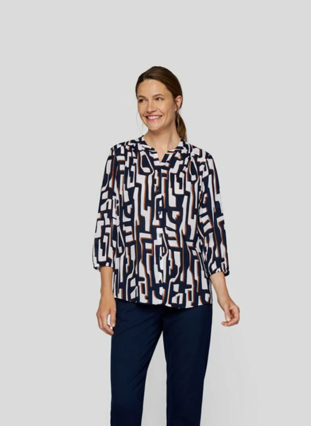 Rabe Klassische Bluse RABE Stilvolle geometrische Bluse für moderne Eleganz günstig online kaufen