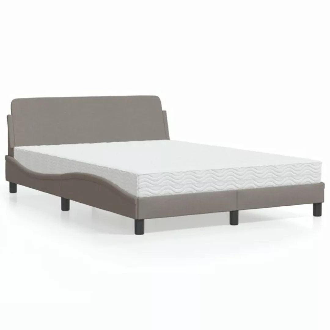 vidaXL Bett Bett mit Matratze Taupe 140x190 cm Stoff günstig online kaufen