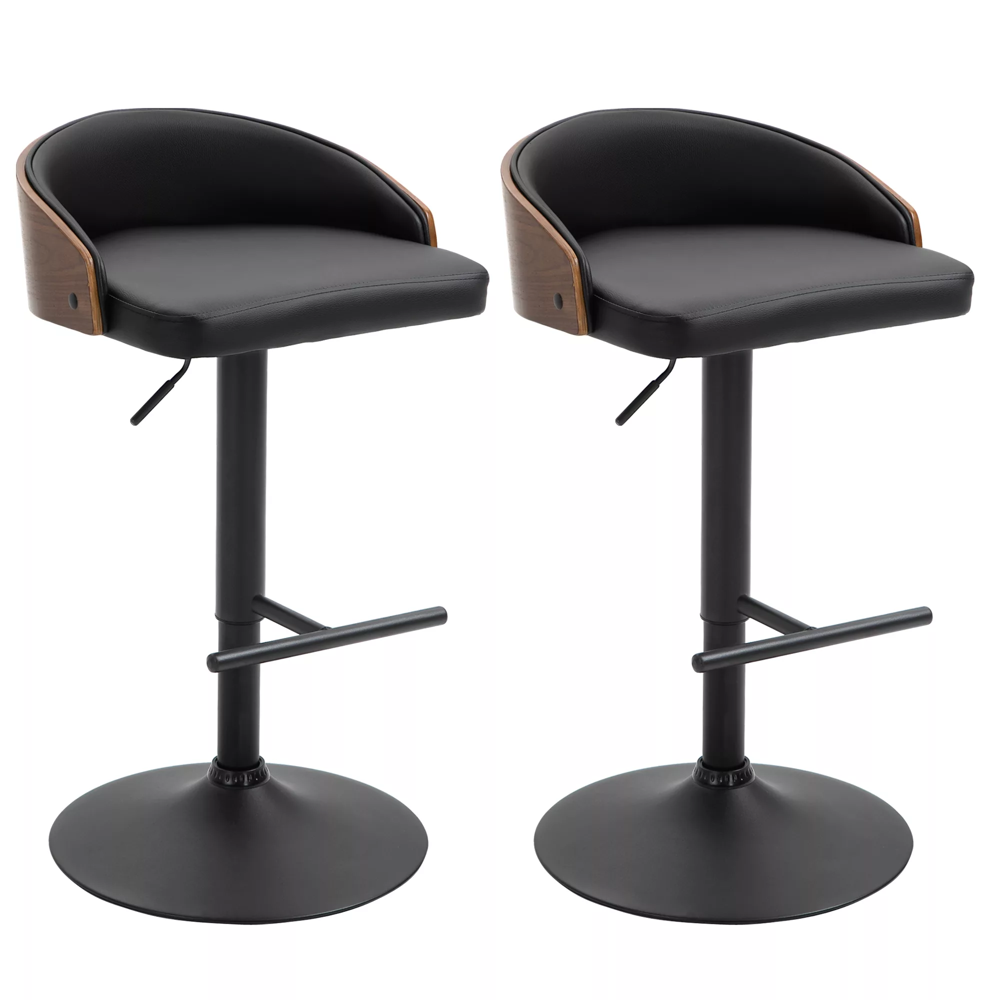 HOMCOM 2er-Set Barhocker drehbare Barstühle mit Fußstütze höhenverstellbar günstig online kaufen